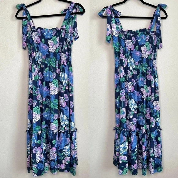 J. Crew Blue and Purple Floral Dress - Picture 2 of 6